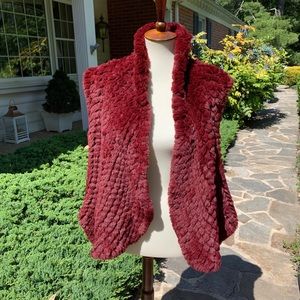 Love Token Deep Red Textured Vest